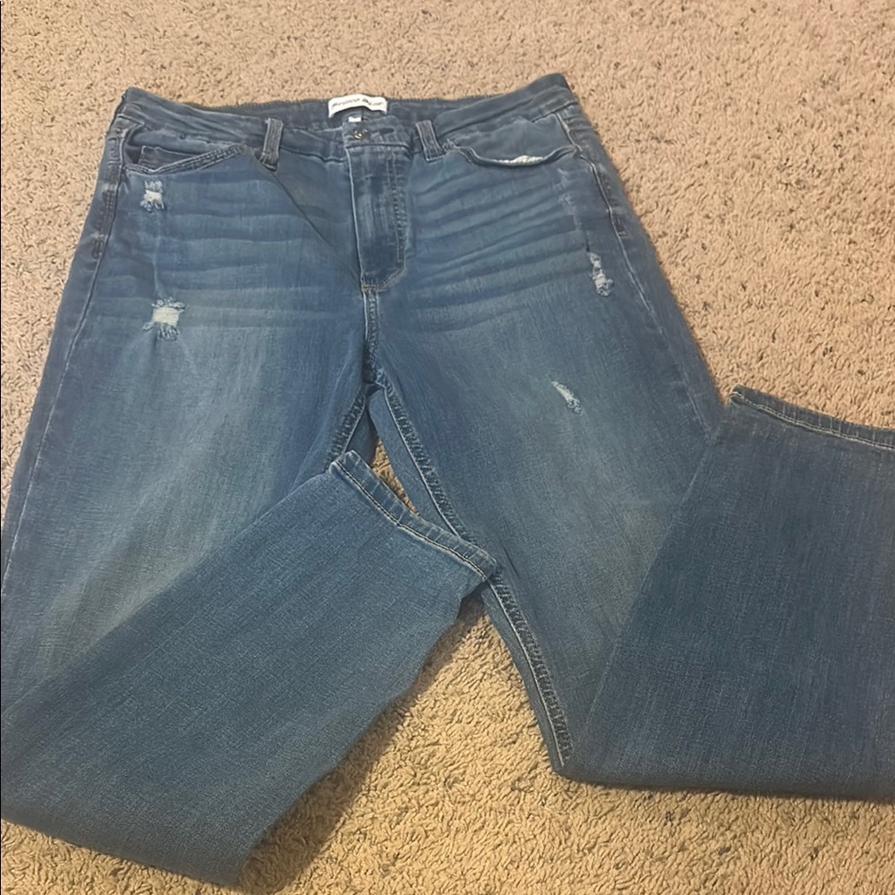 Women's Blue Distressed Jeans